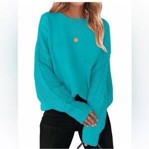 Zesica Bright Teal Sweater Size S